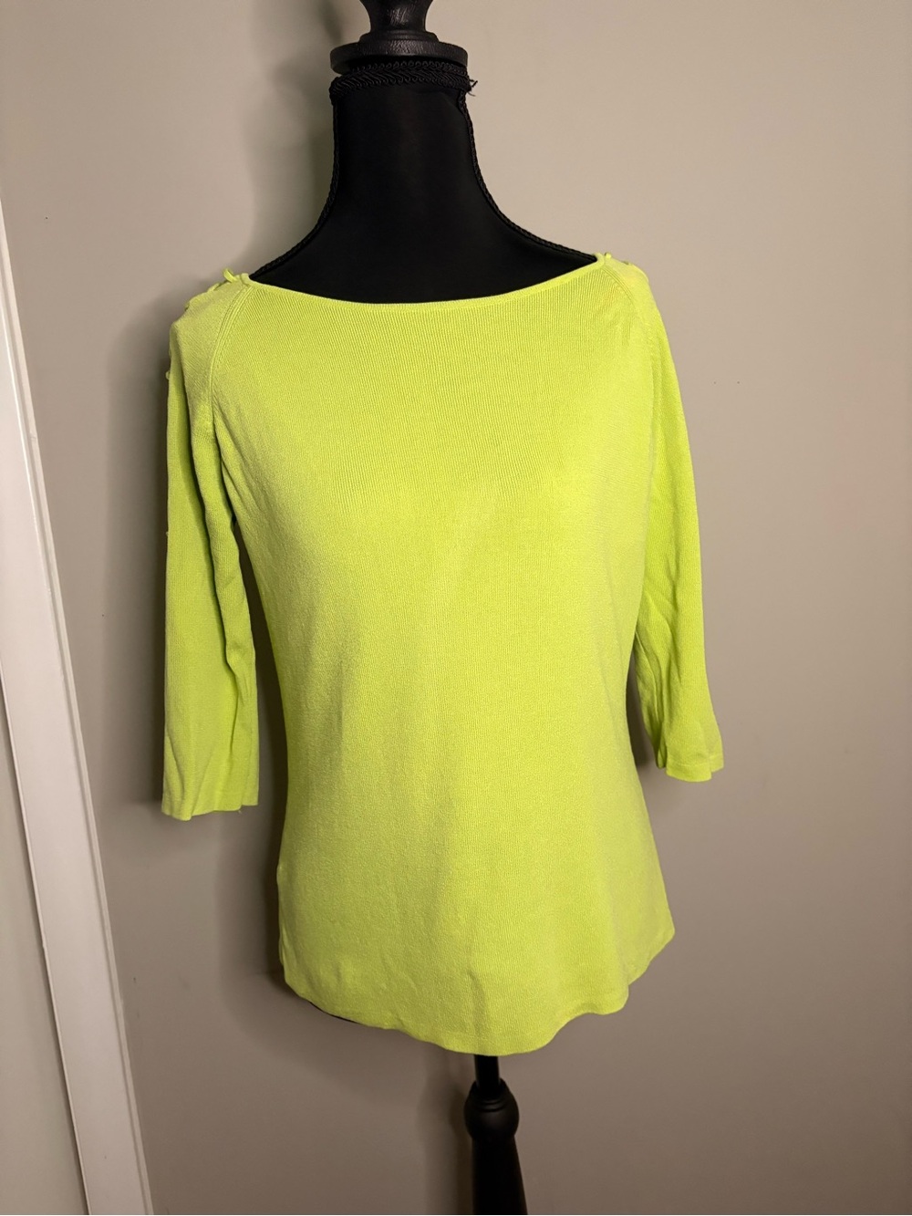 Women’s Neon Lime Boatneck Knit Top